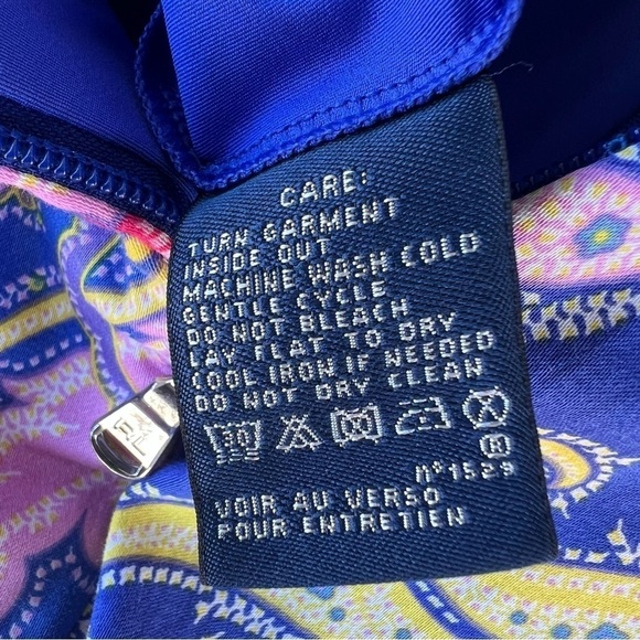 Ralph Lauren Golf Blue Paisley Golf Skirt Skort Size 2 Built-In Shorts GUC - Picture 11 of 11